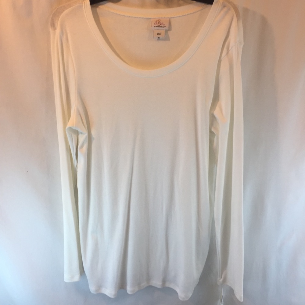 New bright white long sleeve maternity shirt XL
